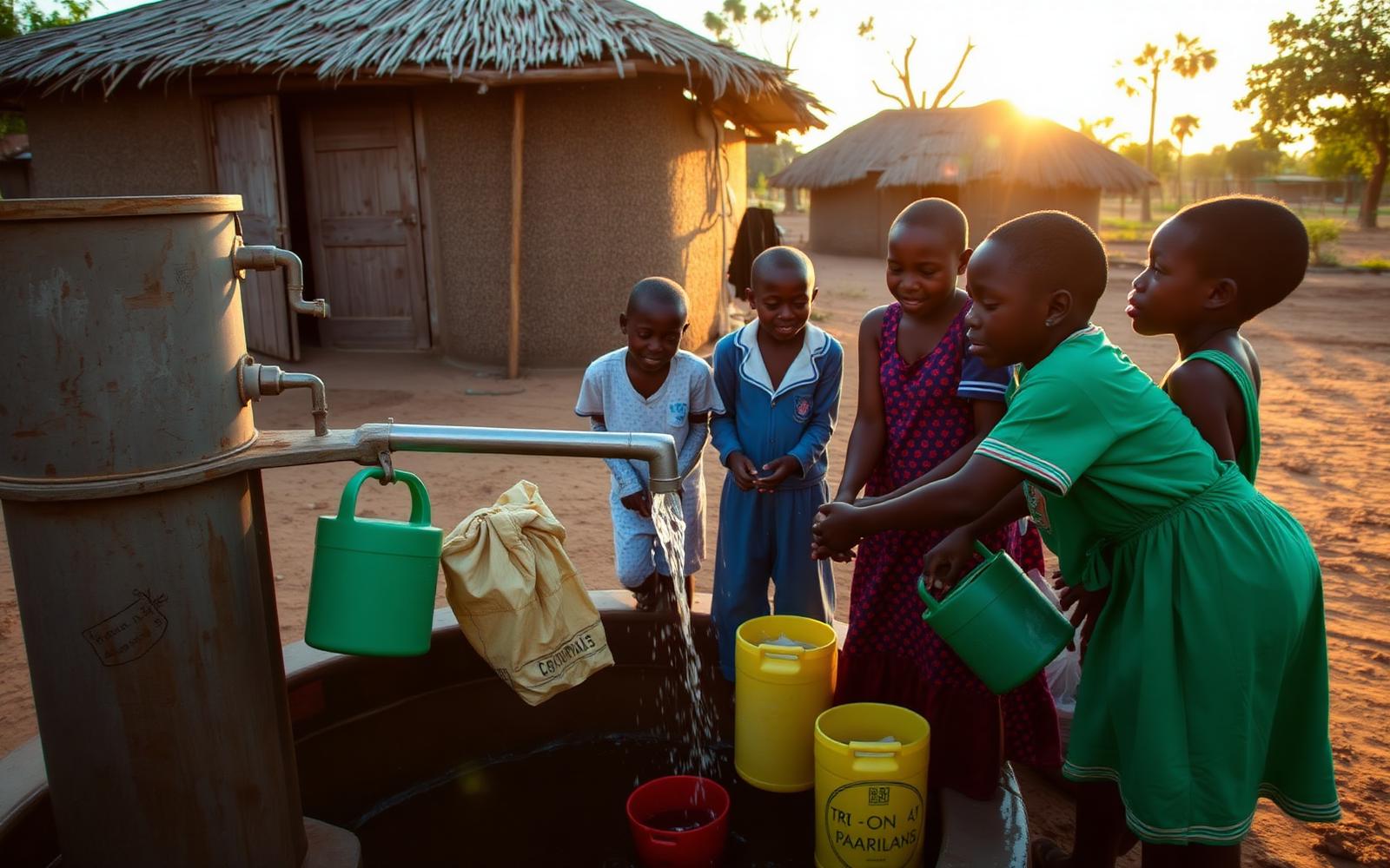 Clean water reaching a village